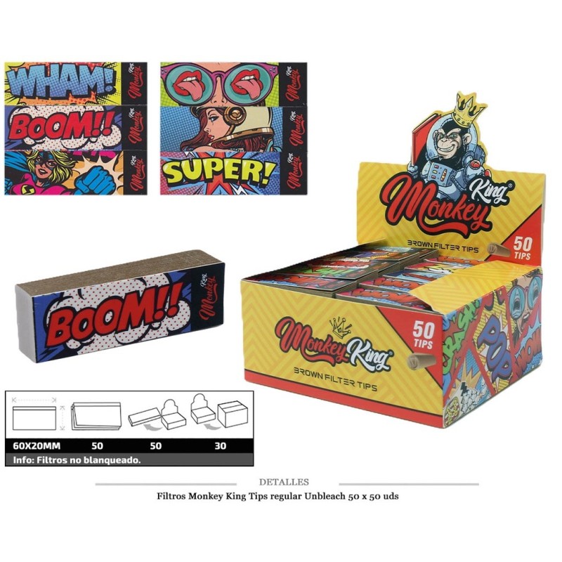 FILTRO MONKEY KING TIPS REGULAR UNBLEACH 50X50 UDS