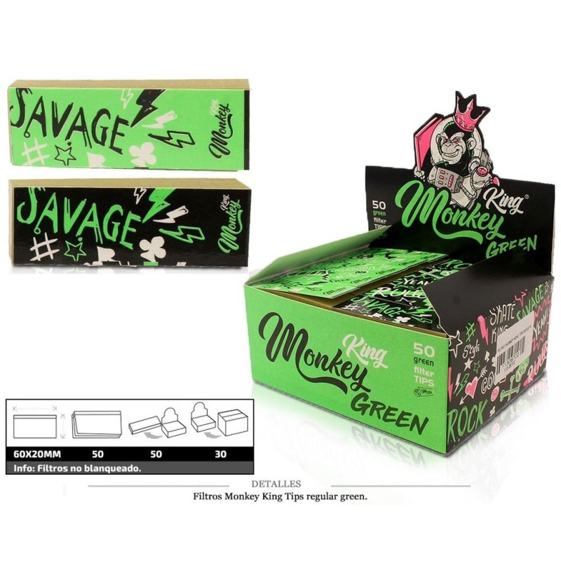 FILTRO MONKEY KING TIPS REGULAR GREEN 50X50 UDS