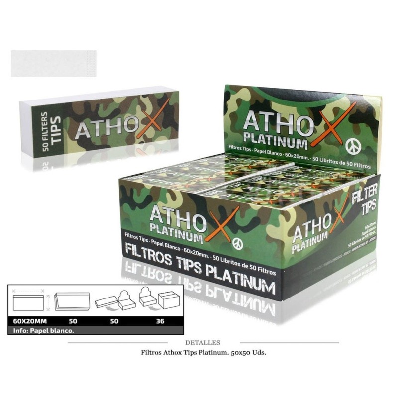 FILTRO ATHOX TIPS PLATINUM 50X50 UDS