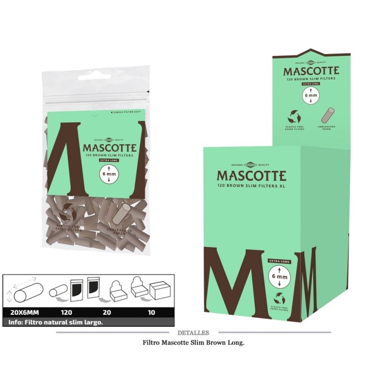 FILTRO MASCOTTE SLIM 6MM BROWN LONG 20X120 UDS