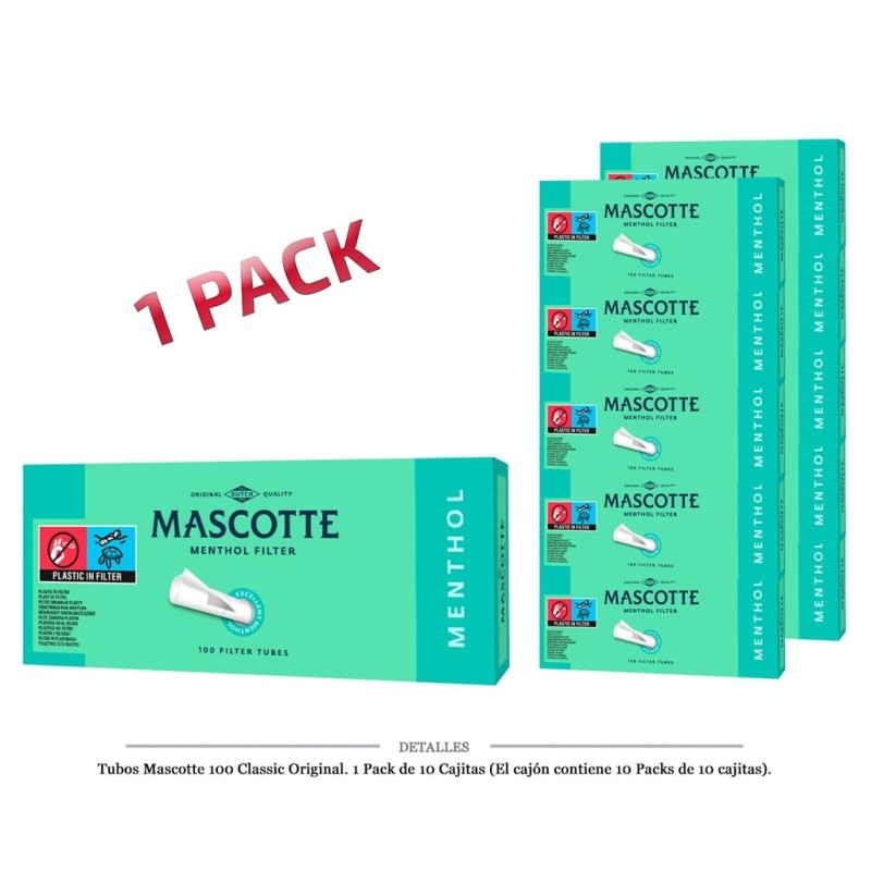 TUBOS MASCOTTE 100 MENTHOL 10X100 1 PACK