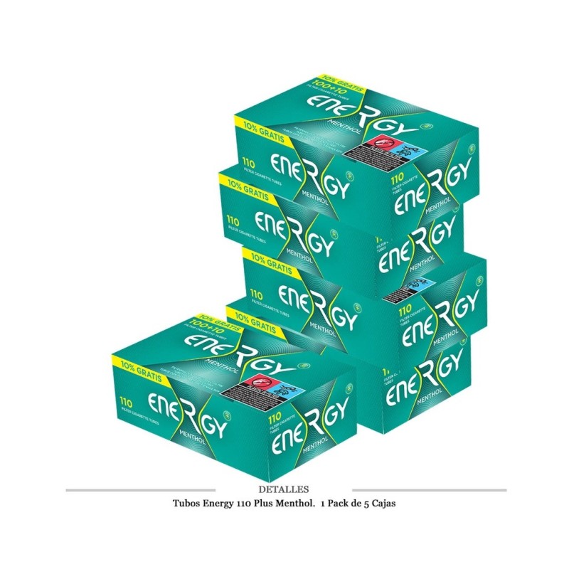 TUBOS ENERGY 110 PLUS MENTHOL 5X100+10 1 PACK