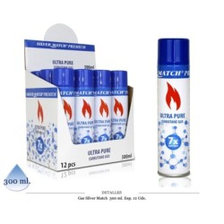 GAS SILVER MATCH PREMIUM 300 ML 12 UDS