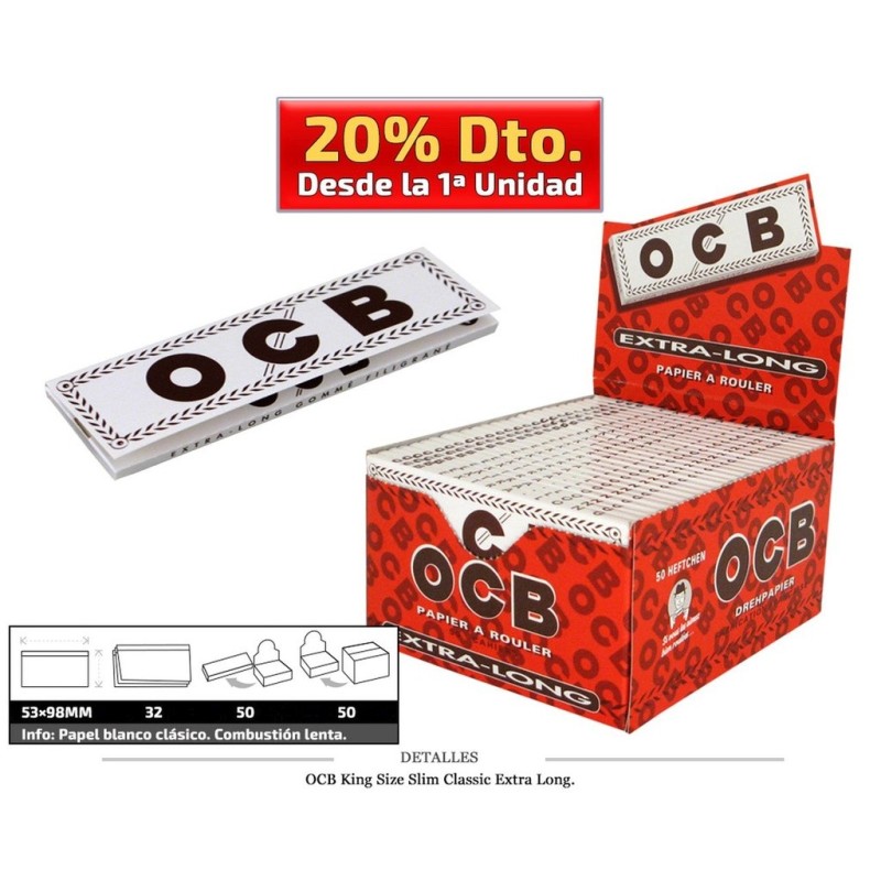 OCB KING SIZE SLIM CLASSIC 50 UDS