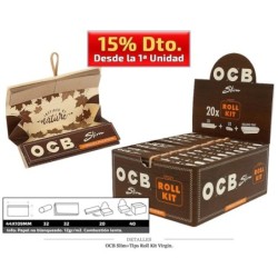 OCB SLIM + TIPS ROLL KIT VIRGIN 20 UDS
