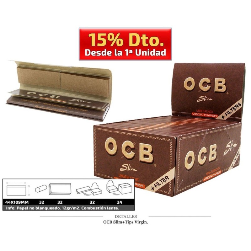 OCB SLIM + TIPS VIRGIN 32 UDS