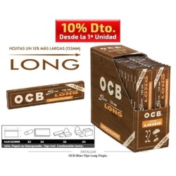 OCB SLIM LONG + TIPS VIRGIN 32 UDS