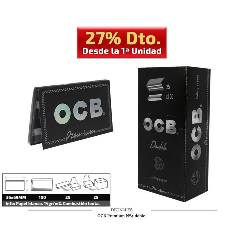 OCB DOBLE Número4 PREMIUM 25 UDS