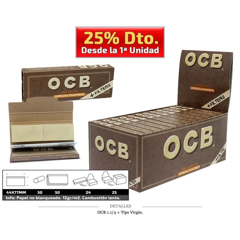 OCB 1.1/4 + TIPS VIRGIN 24 UDS