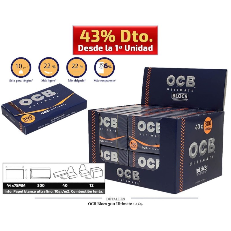 OCB BLOCS 300 1.1/4 ULTIMATE 40 UDS
