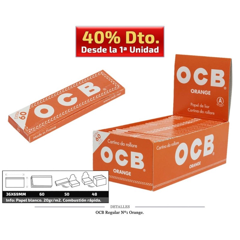 OCB REGULAR Número1 ORANGE 50 UDS