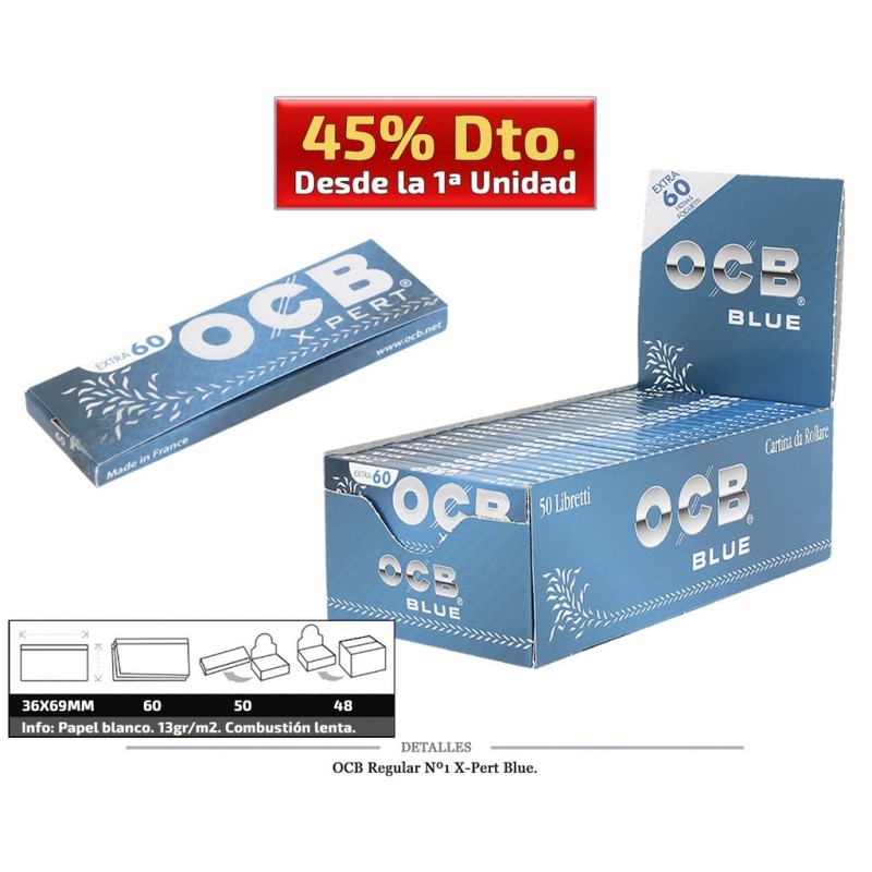OCB REGULAR Número1 X-PERT BLUE 50 UDS