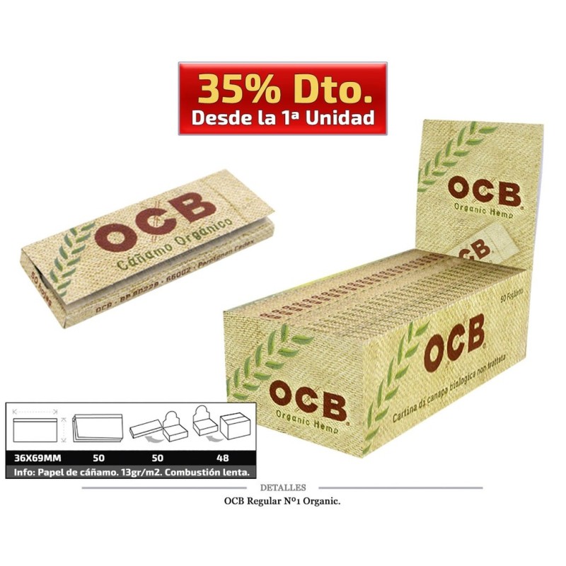 OCB REGULAR Número1 ORGANIC 50 UDS