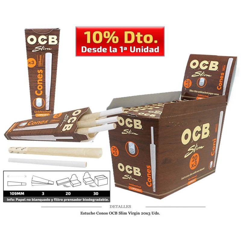 OCB CONO SLIM VIRGIN 20X3 UDS