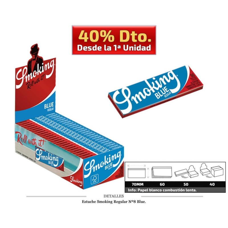 SMOKING REGULAR Número8 BLUE 50 UDS