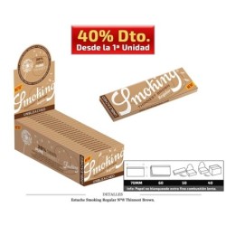 SMOKING REGULAR Número8 THIN BROWN 50 UDS