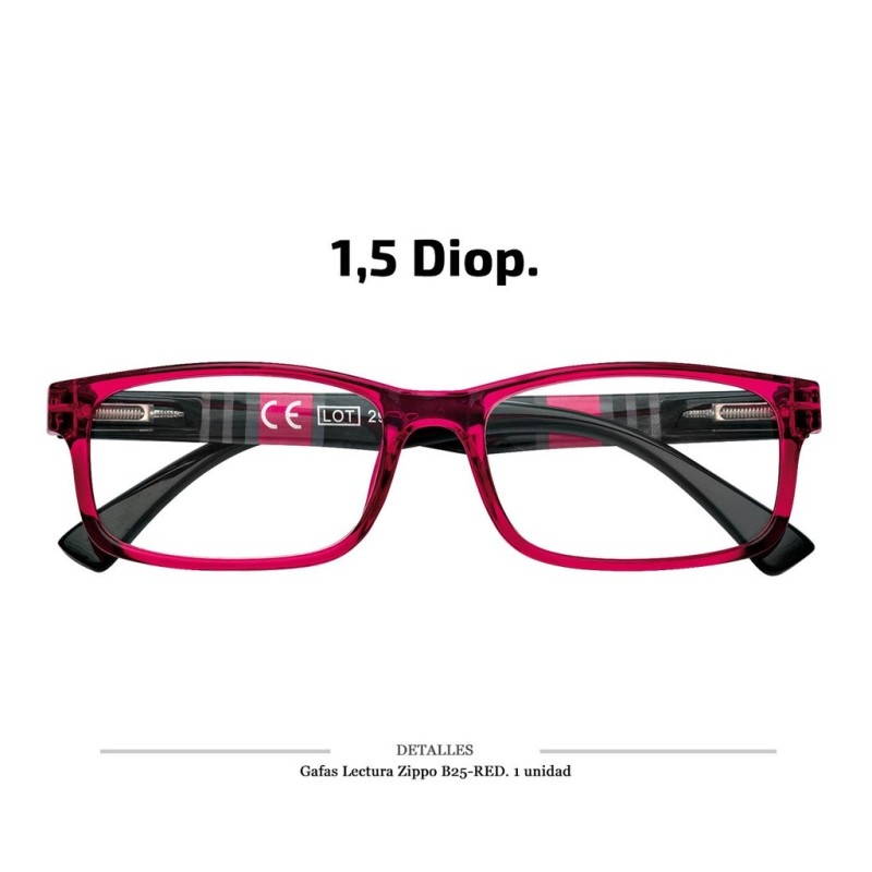 GAFAS LECTURA ZIPPO B25 RED 1.5 DIOP 1 UD