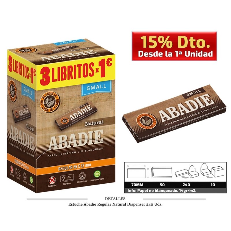 ABADIE DISPENSADOR REGULAR NATURAL 240 UDS