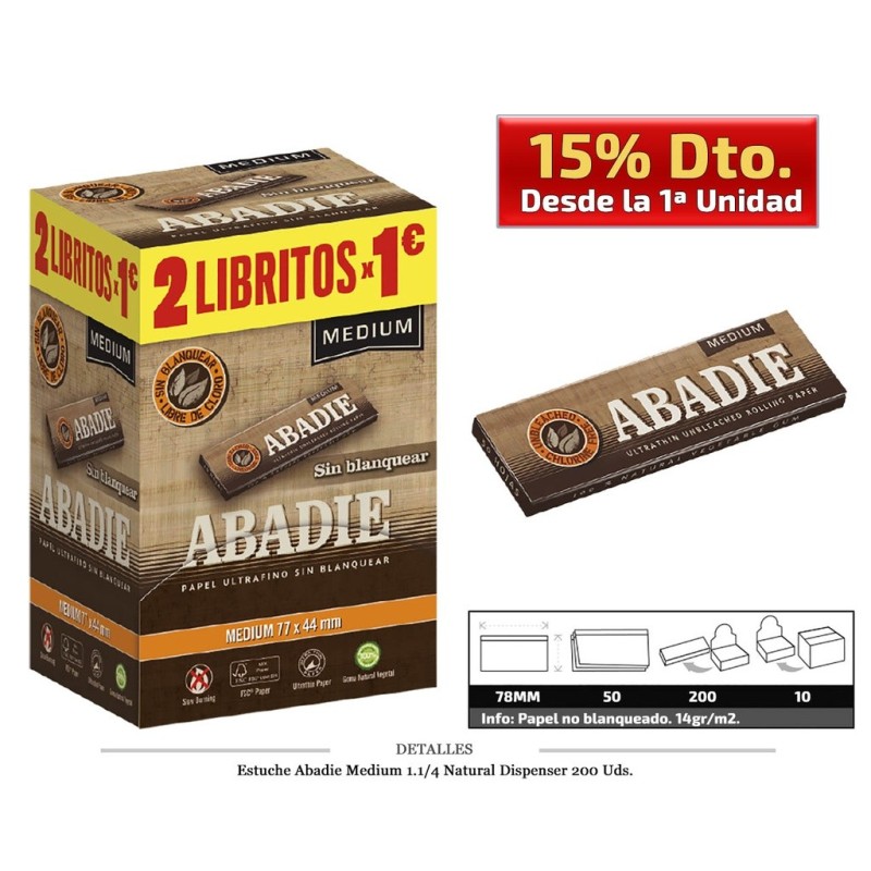 ABADIE DISPENSADOR MEDIUM 1.1/4 NATURAL 200 UDS