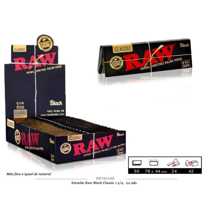 RAW 1.1/4 BLACK CLASSIC 24 UDS