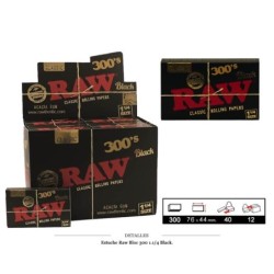 RAW BLOC 300 1.1/4 BLACK CLASSIC 40 UDS