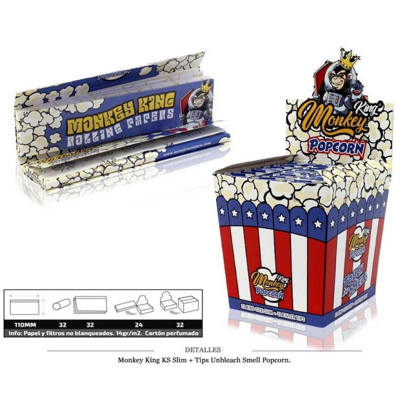 MONKEY KING KS SLIM+TIPS SMELL POPCORN 24 UDS