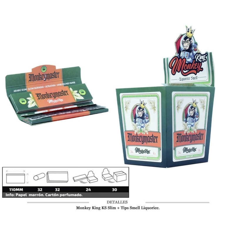 MONKEY KING KS SLIM+TIPS SMELL LIQUORICE 24 UDS