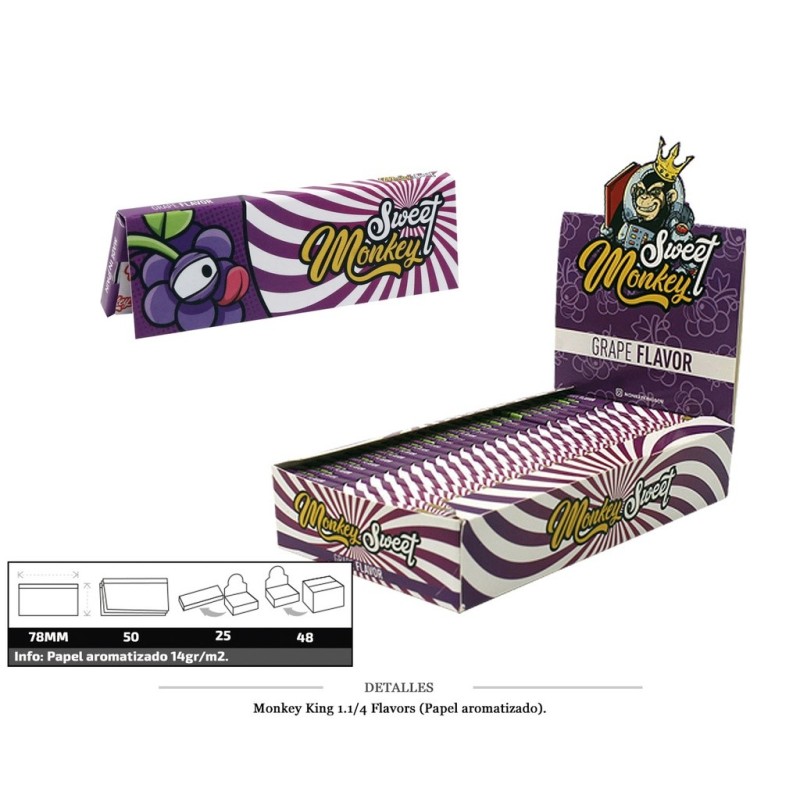 MONKEY KING 1 1/4 FLAVOUR GRAPE 25 UDS