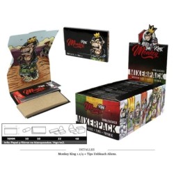 MONKEY KING 1.1/4+TIPS UNBLEACH MIXPACK 22 UDS