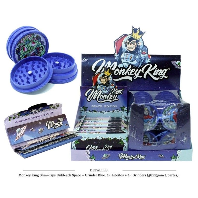 MONKEY KING KS SLIM+TIPS UNBLEACH + GRINDER SPACE 24 UDS