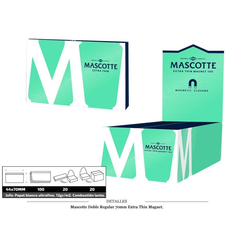 MASCOTTE DOBLE REGULAR 70MM EXTRA THIN MAGNET 20 UDS
