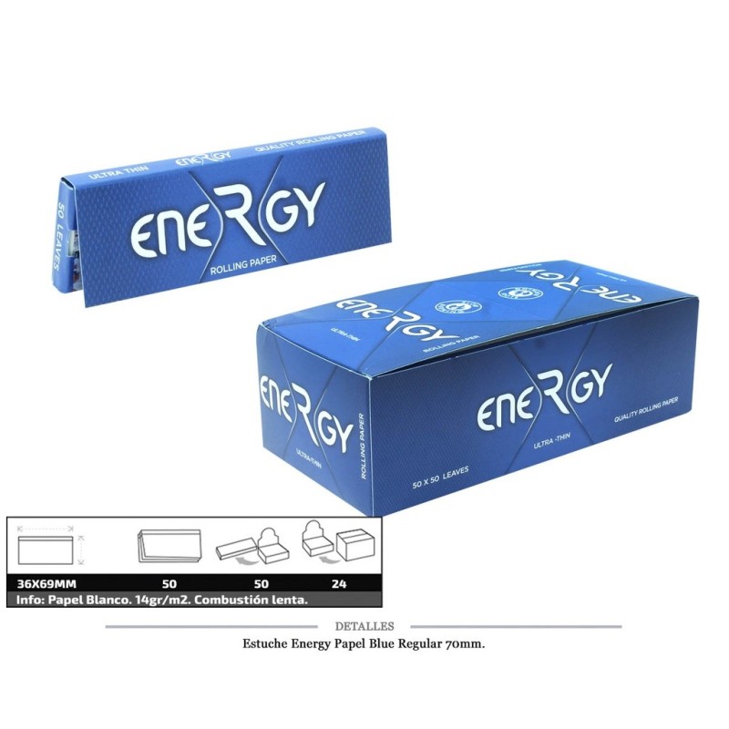 ENERGY PAPEL BLUE REGULAR 70MM 50 UDS