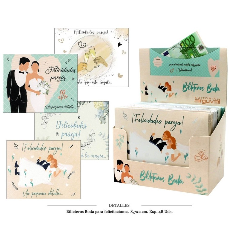 BILLETERO BODA EXPOSITOR 8,7X11 CM 48 UD