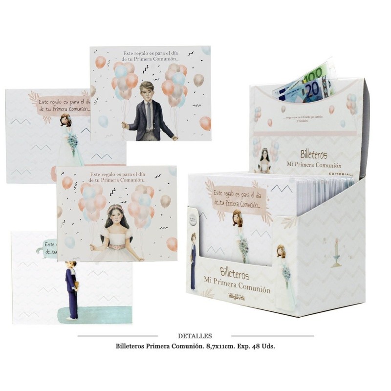 BILLETERO PRIMERA COMUNION EXPOSITOR 8,5X11CM 48 UD