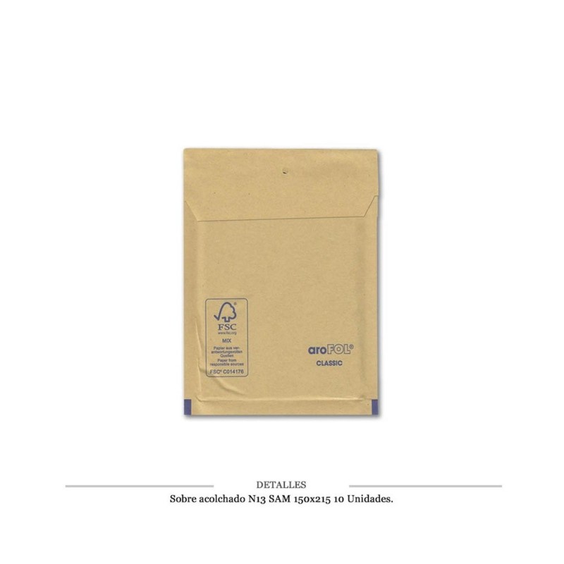 SOBRE ACOLCHADO SAM N13 150X215 10 UDS