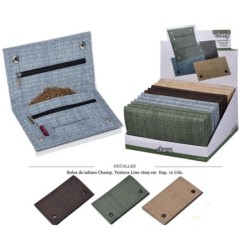 BOLSA TABACO CHAMP TEXTURA LINO 16X9 CM 12 UDS