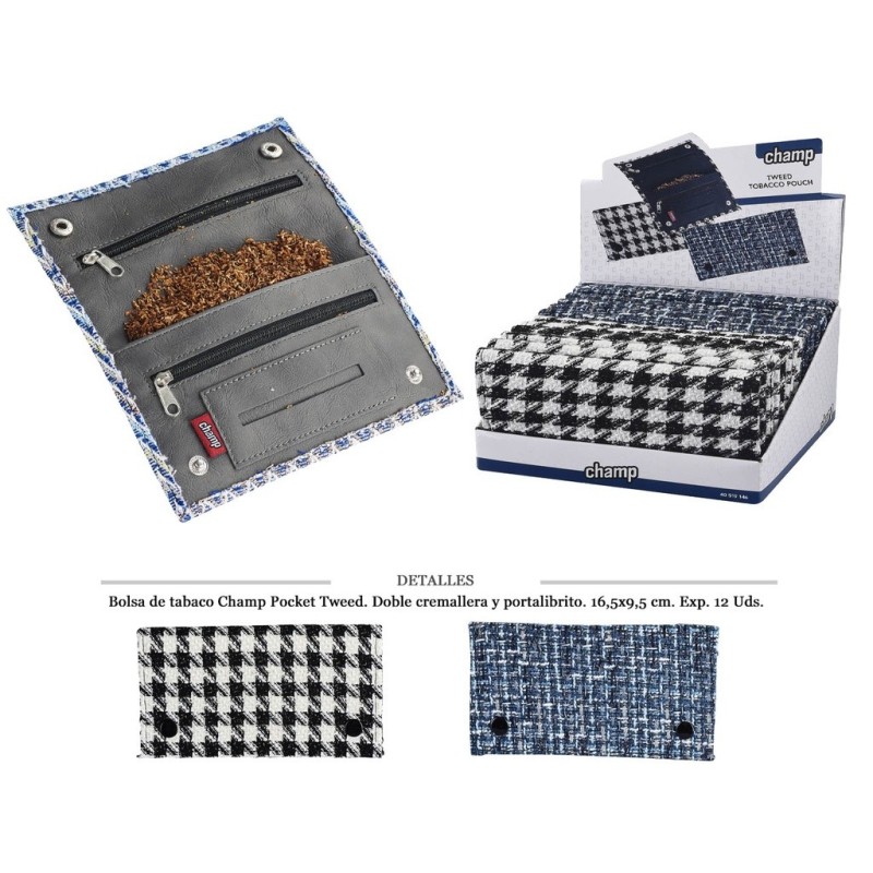 BOLSA TABACO CHAMP TWEED 16,5X9,5 CM 12 UDS