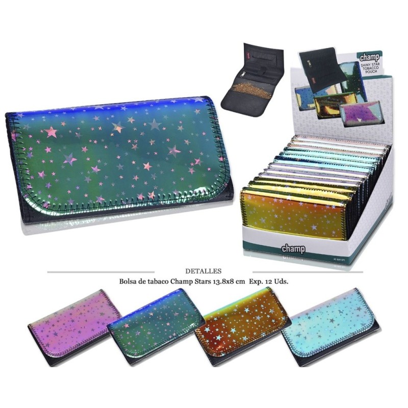 BOLSA TABACO CHAMP STARS 13,8X8CM 12 UDS