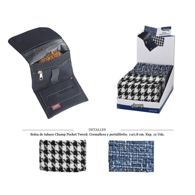 BOLSA TABACO CHAMP TWEED 11X7,8 CM 12 UDS