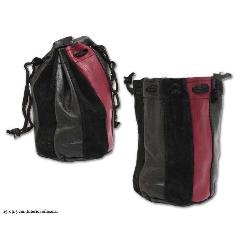 BOLSA TABACO NEGRA/ROJA 13X9,5 CM 1 UD