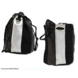 BOLSA TABACO NEGRA/PLATA 13X9,5 CM 1 UD