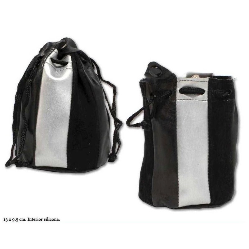 BOLSA TABACO NEGRA/PLATA 13X9,5 CM 1 UD