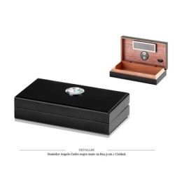 HUMIDOR ANGELO CEDRO NEGRO MATE 19,8X11X4,3 CM 1 UD