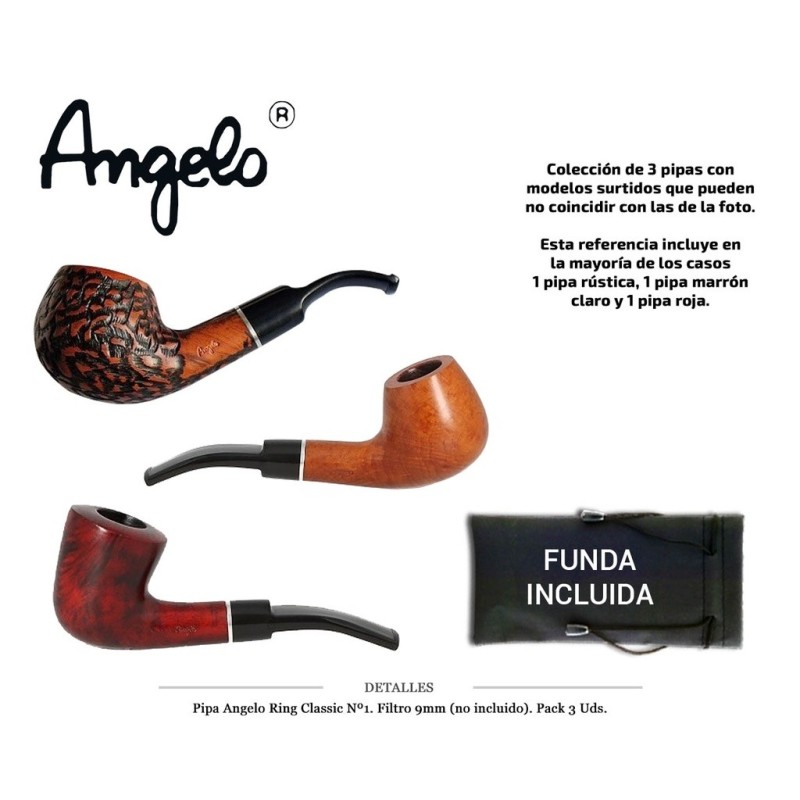 PIPA ANGELO RING CLASSIC  Número1 F9MM PACK 3 UDS