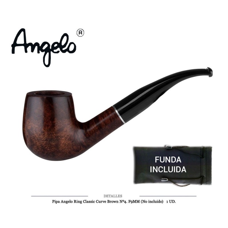 PIPA ANGELO RING CLASSIC CURVED BROWN F9MM  1 UD