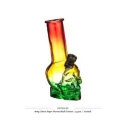BONG CRISTAL SUPER HEROES SKULL COLOURS 14,5CM