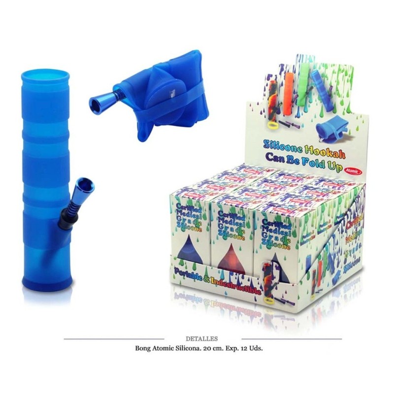 BONG SILICONA ATOMIC 20 CM 6 COL 12 UD