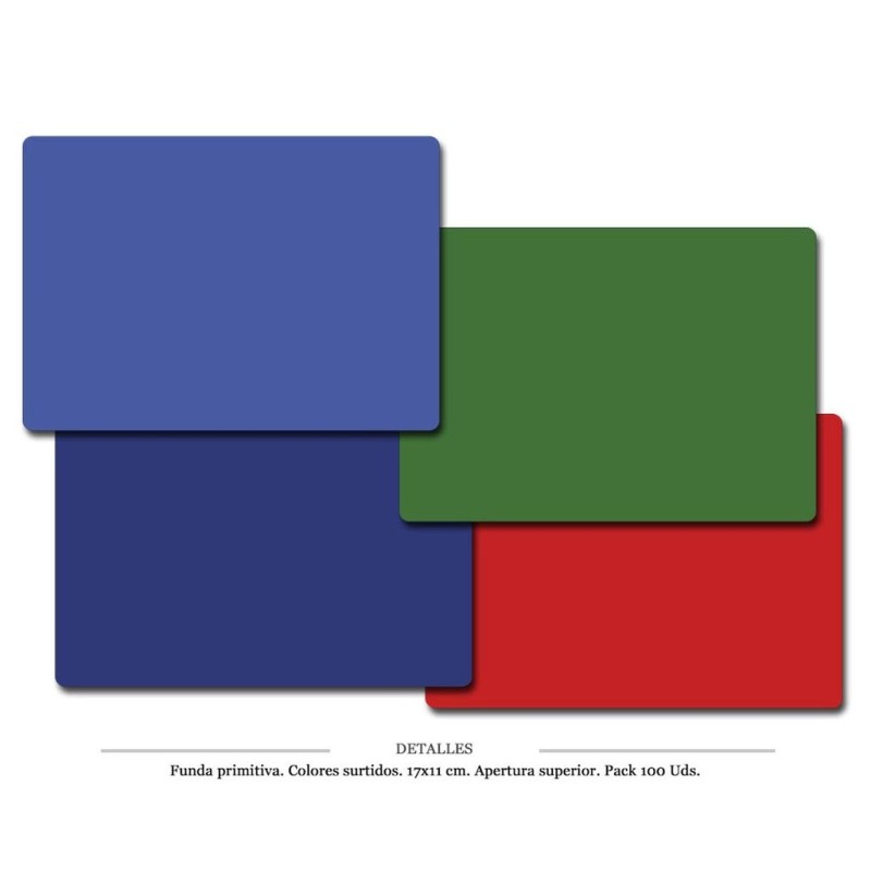 FUNDA PRIMITIVA COLORES SURTIDOS 100 UDS