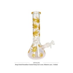 BONG CRISTAL DREAMLINER CONICAL HEMP LEAF 20CM 1 UD