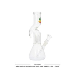 BONG CRISTAL C/PERCOLADOR TRIBAL HEMP 26CM 1 UD